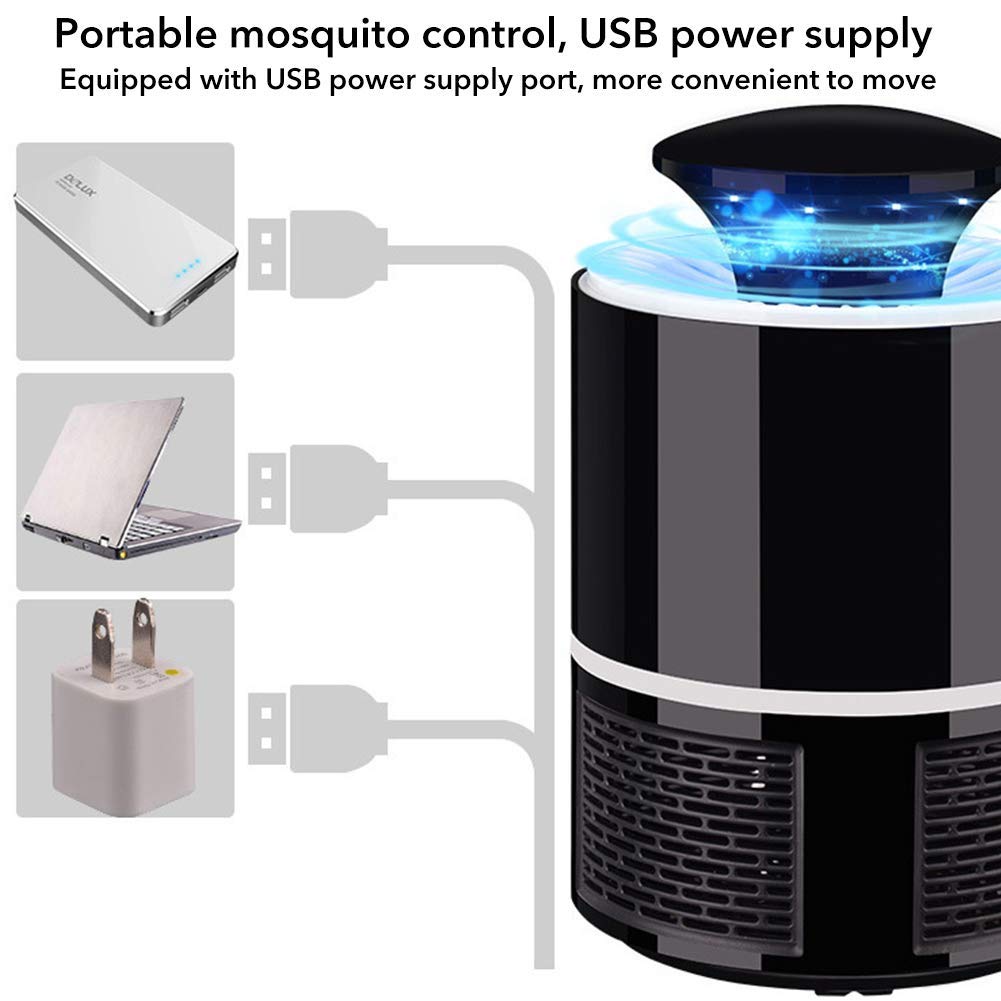 SQUICKLE Photocatalyst Mini Home Electronic Fly Mosquito Killer LED Lamps with USB