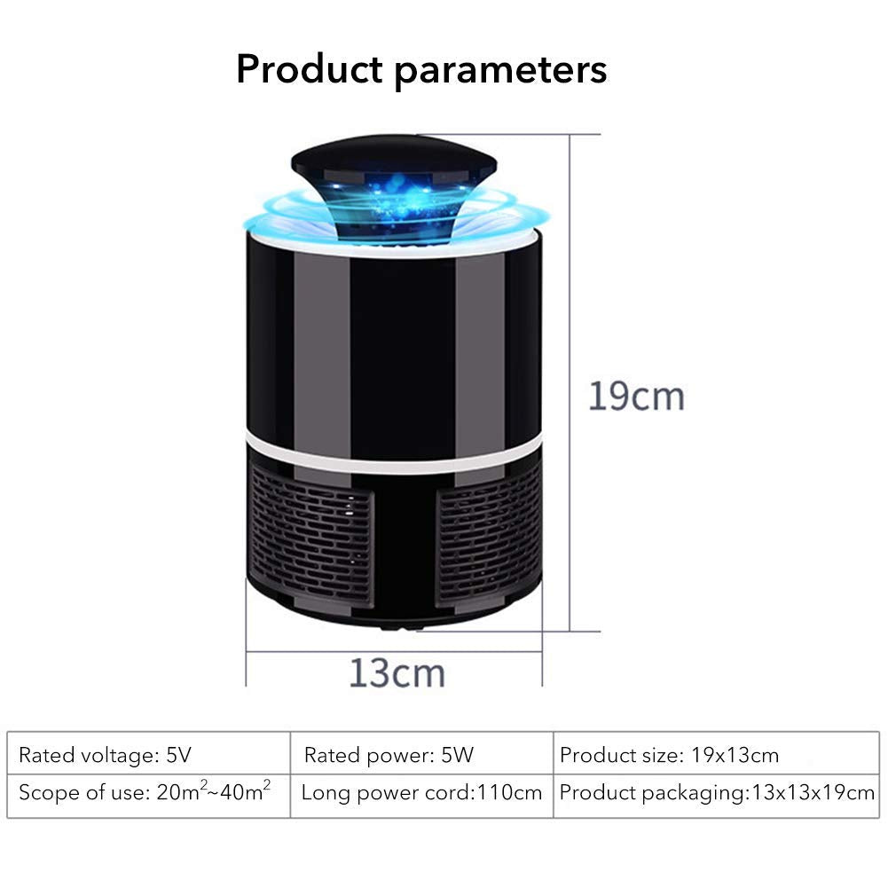 SQUICKLE Photocatalyst Mini Home Electronic Fly Mosquito Killer LED Lamps with USB