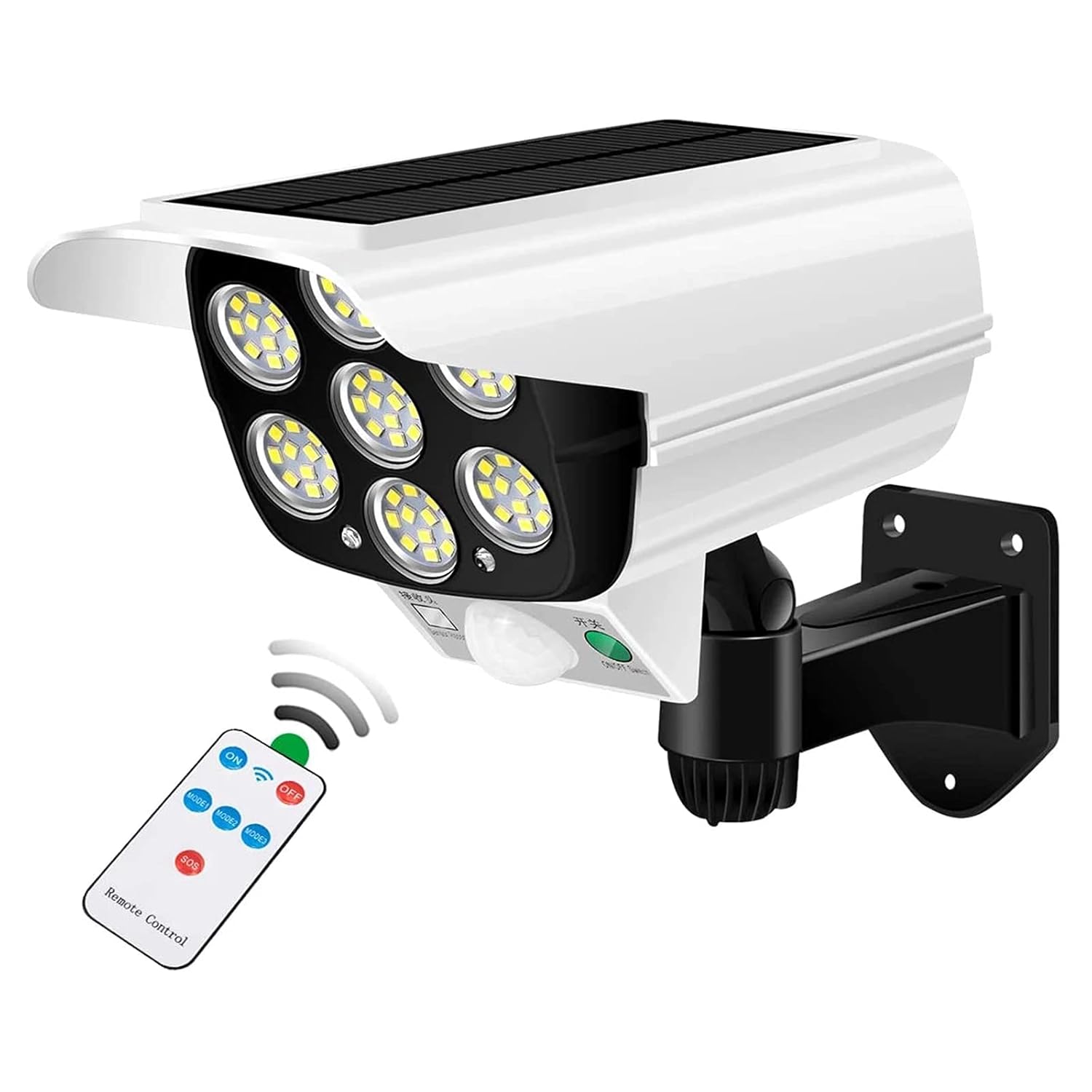 Outdoor Motion Sensor Solar Lights 2000 Lumens 77 Leds Spotlight With Remote Controller