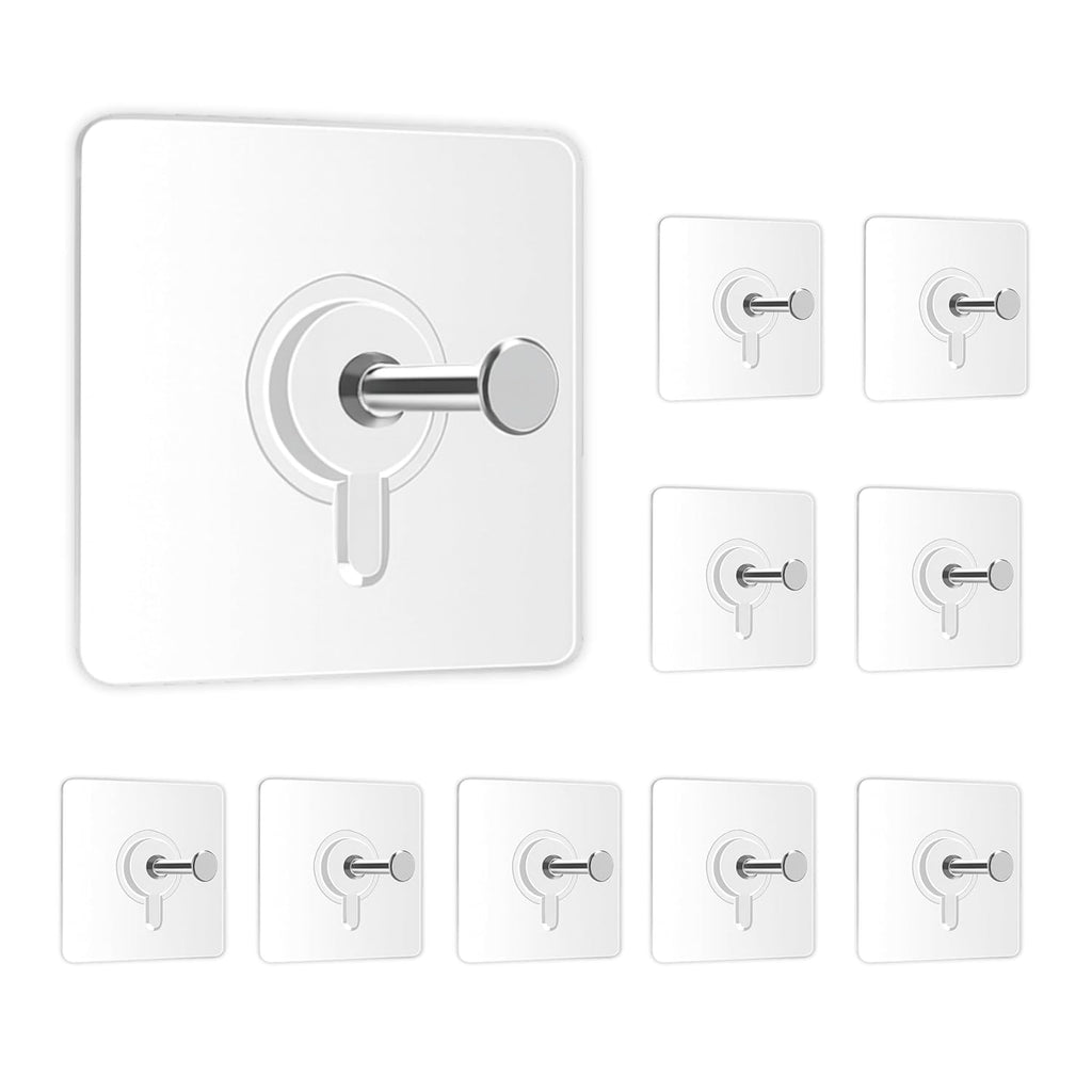 Transparent Stainless Steel Photo Frame Hooks Self Adhesive Hooks 10 Pack