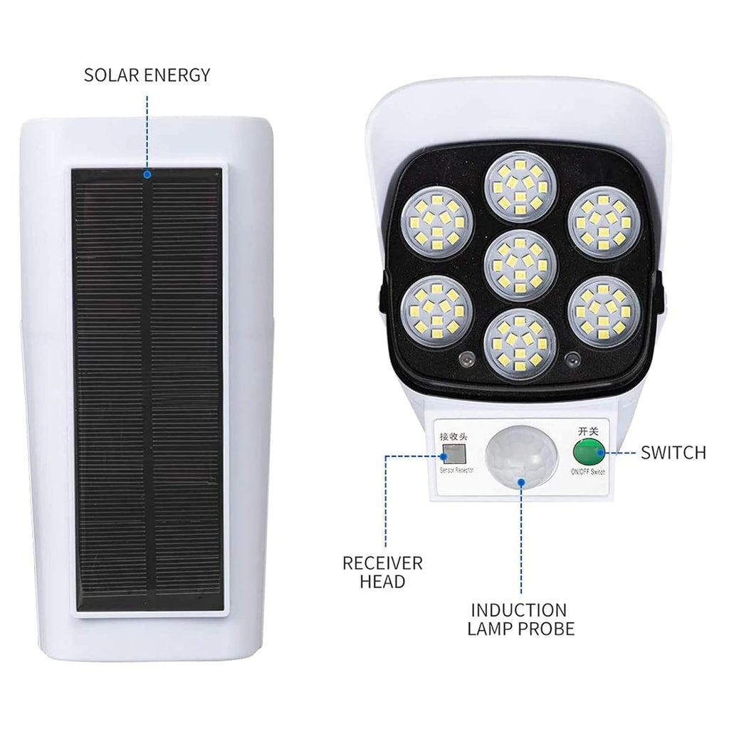 Outdoor Motion Sensor Solar Lights 2000 Lumens 77 Leds Spotlight With Remote Controller