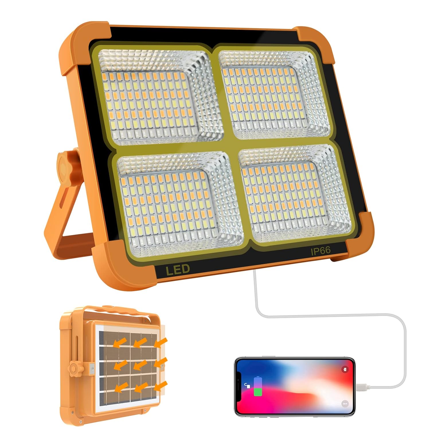 Easy Portable LED Work Solar Light 100W 16500mAh 10000 LM