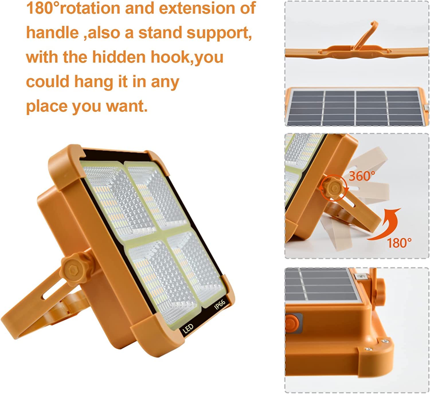 Easy Portable LED Work Solar Light 100W 16500mAh 10000 LM