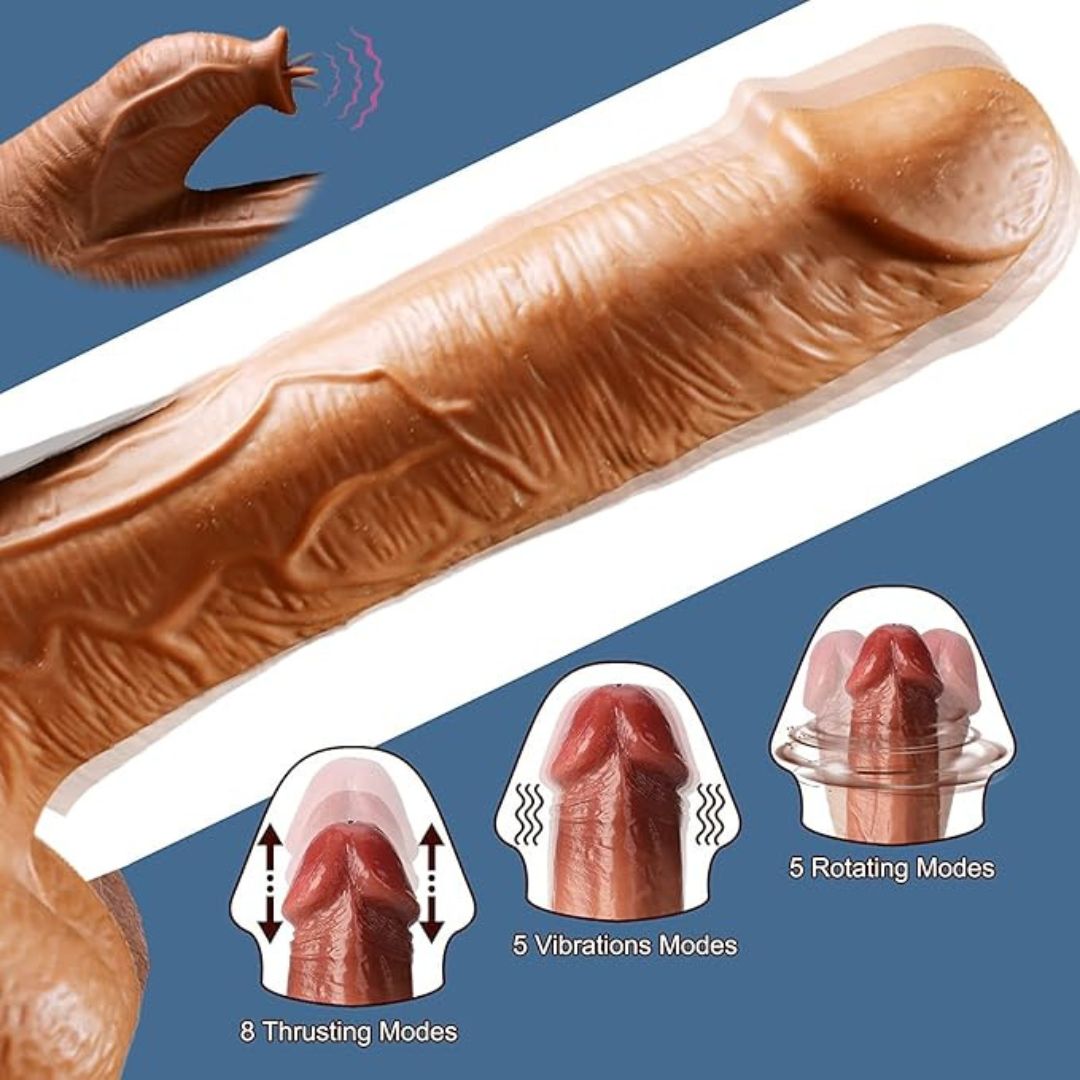Thrusting toy With Clitoral Stimulation